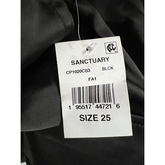 SANCTUARY WOMENS SIZE 25 EVE MID RISE SATIN CARGO PANTS BLACK NEW - Picture 13 of 14
